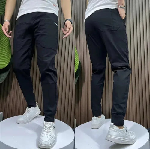 Men's High Stretch Multi-pocket Skinny Track Pants (Pack Of 2)